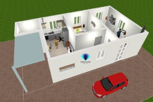 Riqionian House Side view 3D