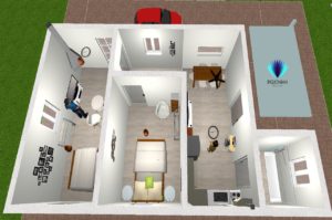 Riqionian House Top view 3D